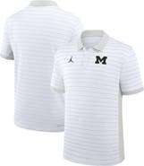 Jordan Brand Men's Jordan Brand White Michigan Wolverines 2025 Early Season Coaches Sideline Victory Stripe Performance Polo