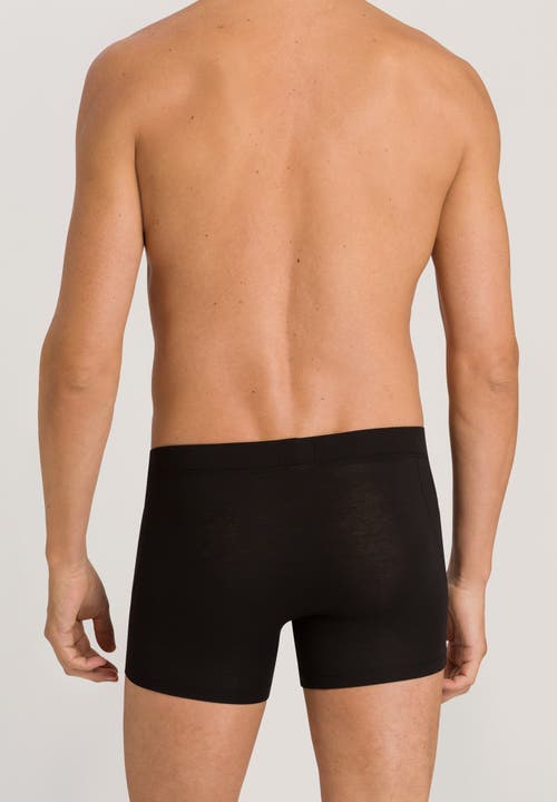 Hanro Natural Function Tencel And Cotton Boxer Brief In Deep Black