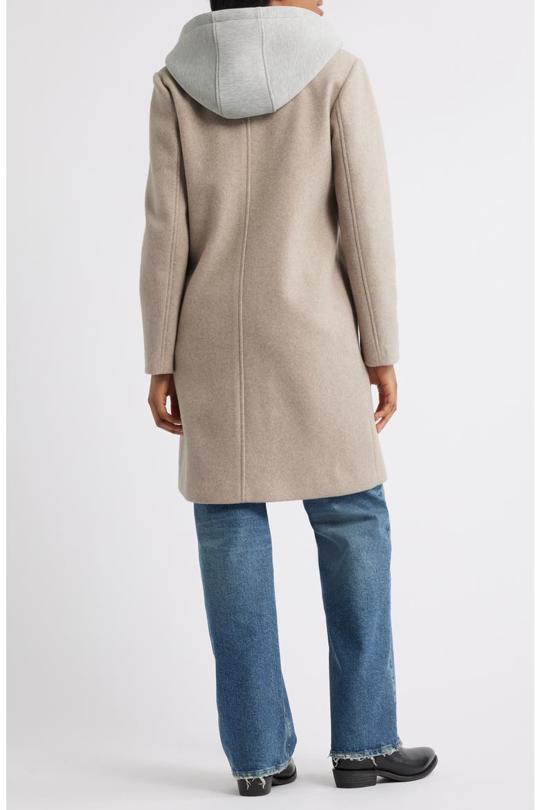 Layered Hoodie Bib Coat, Alternate, color, OATMEAL