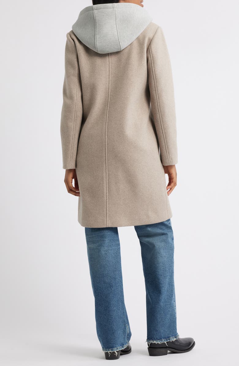 Lucky Brand Layered Hoodie Bib Coat, Alternate, color, Oatmeal