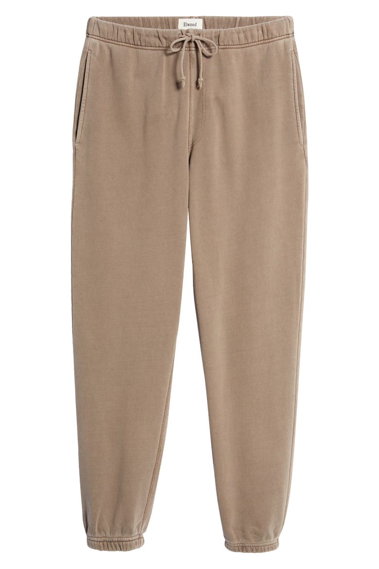 Core Organic Cotton Brushed Terry Sweatpants, Alternate, color, VINTAGE BROWN