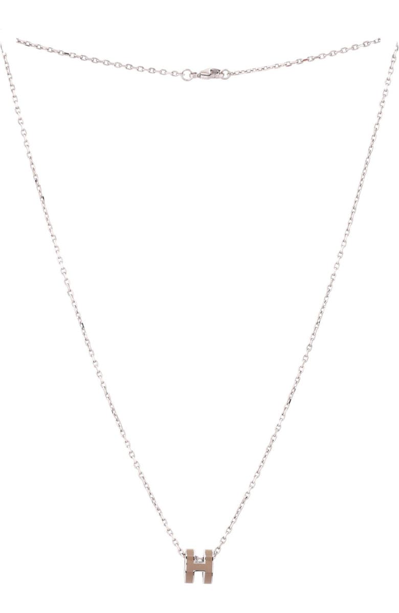 Pre-Owned Hermes Pop H Pendant Chain Necklace Metal and Enamel Mini, Alternate, color, Silver