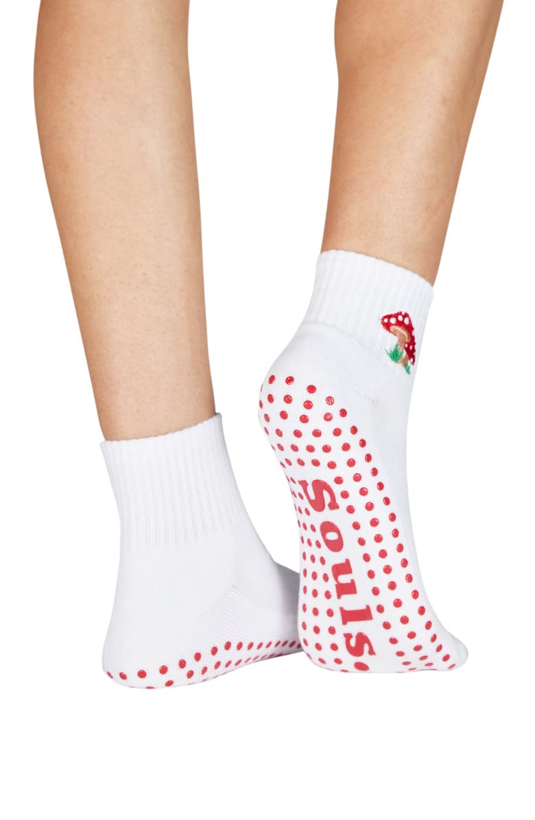 Souls. Mushroom Ankle Grip Socks, Alternate, color, White