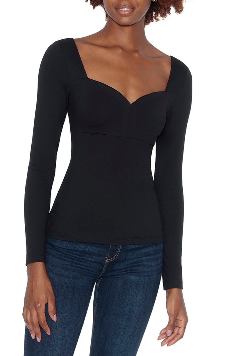 Susana Monaco Long Sleeve Sweetheart Top, Main, color,