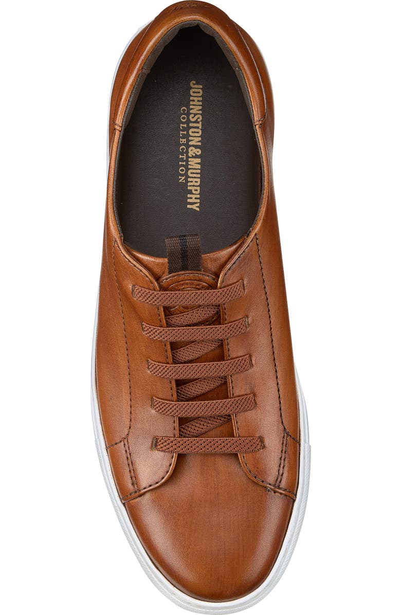 Johnston & Murphy Anson Lace To Toe Sneaker, Alternate, color, Brown Hand-Stained Calfskin
