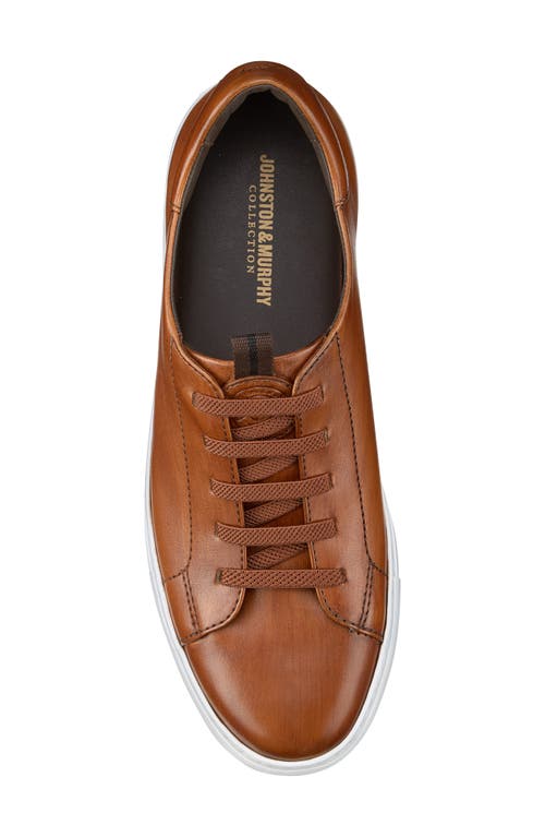 Johnston & Murphy Collection Anson Lace To Toe Sneaker In Brown Hand-stained Calfskin