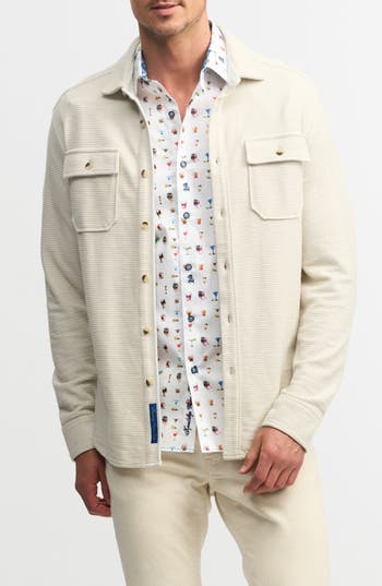 Robert Graham Brunner 2 Textured Knit Button Down Shirt In White