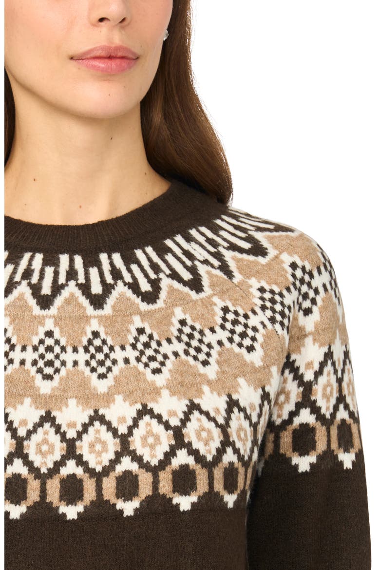 Fair Isle Sweater, Alternate, color, CHOCOLATE