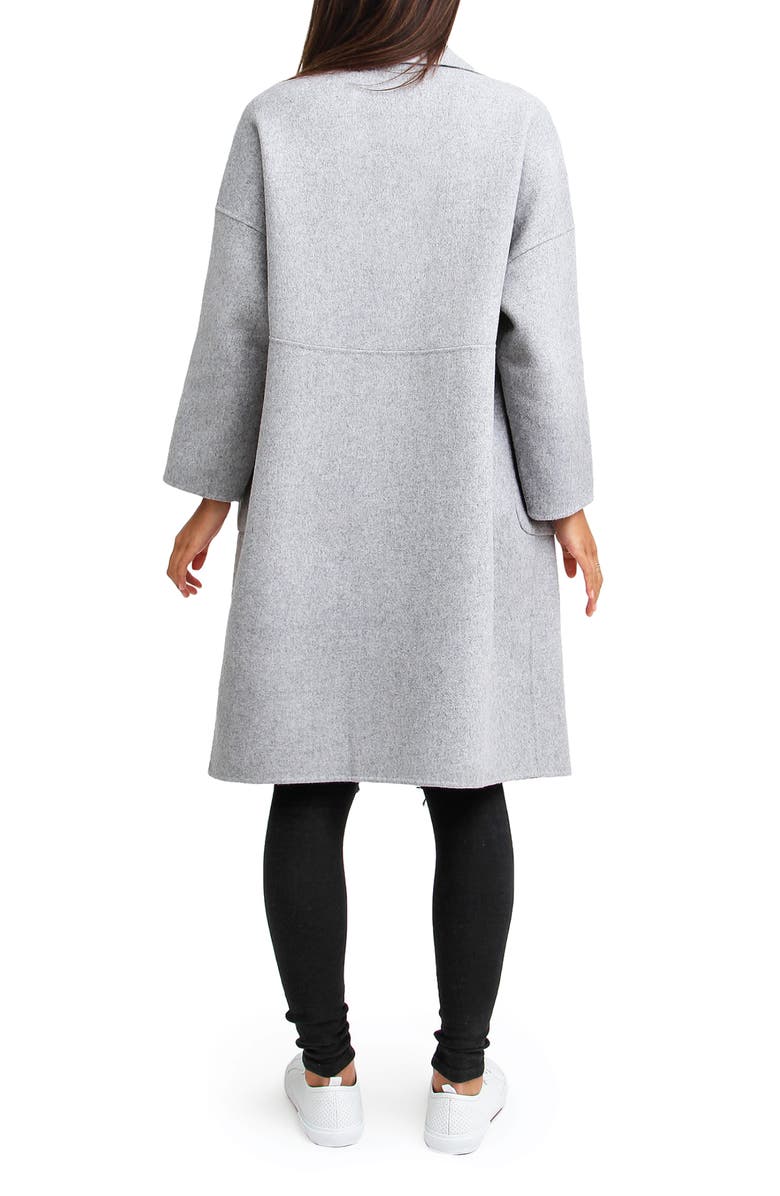 Belle & Bloom Publisher Double-Breasted Wool Blend Coat, Alternate, color, Grey Marle