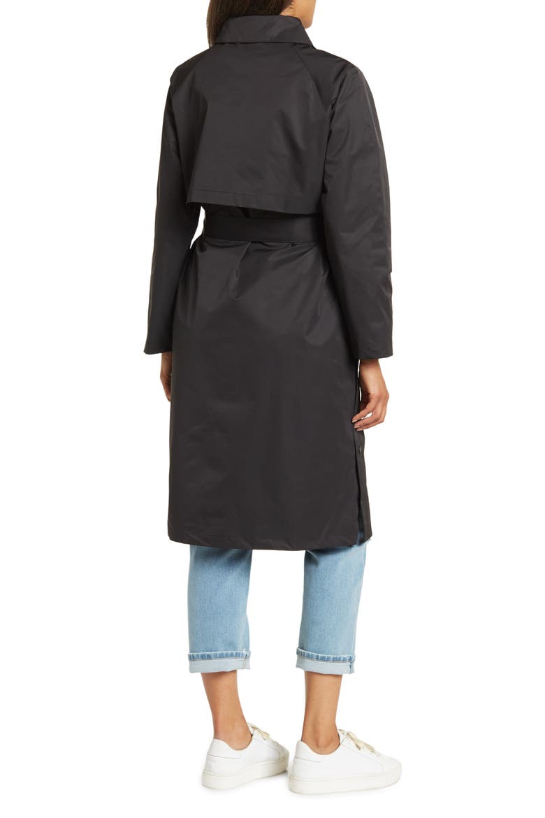 Janie Long Rain Jacket, Alternate, color, BLACK
