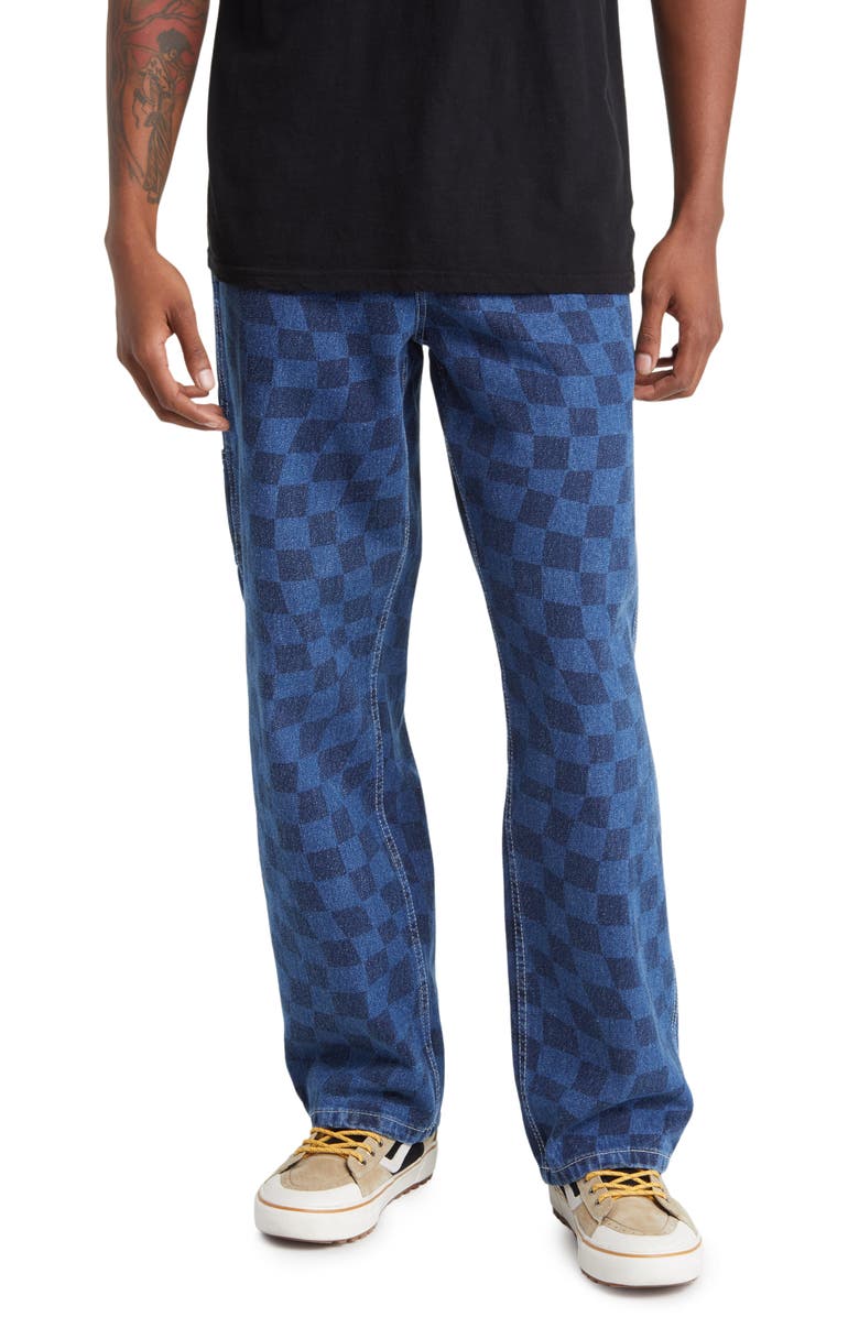 Vans Drill Checkerboard Print Carpenter Jeans, Main, color, 