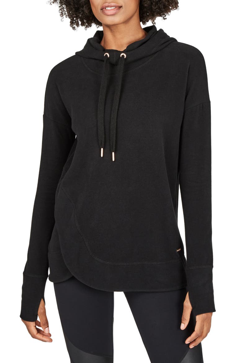 Escape Luxe Hoodie, Main, color, BLACK