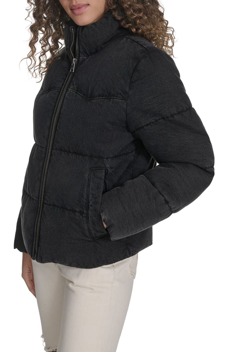 Levi's<sup>®</sup> Western Denim Puffer Jacket, Alternate, color, Black Wash Denim
