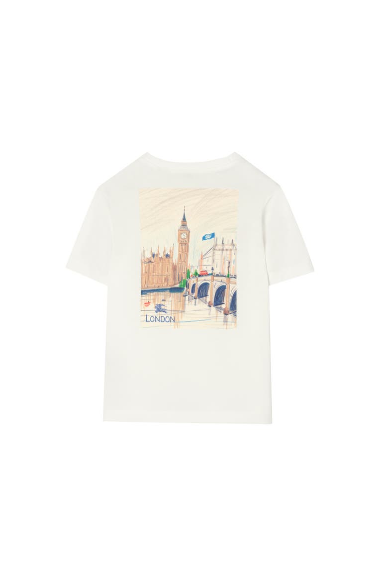 London Bear Cotton T-shirt, Alternate, color, Chalk white
