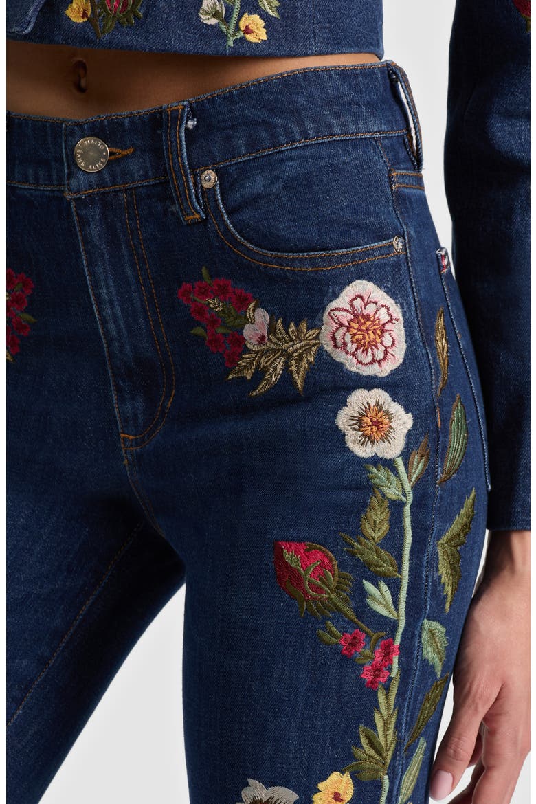 Beautiful Floral Embroidered Flare Jeans, Alternate, color, CATHERINE DARK MULTI