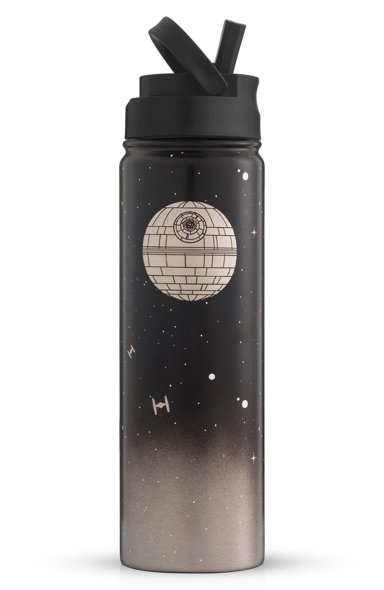 JoyJolt Star Wars Death Star 22-Ounce Stainless Steel Water Bottle, Alternate, color, Black