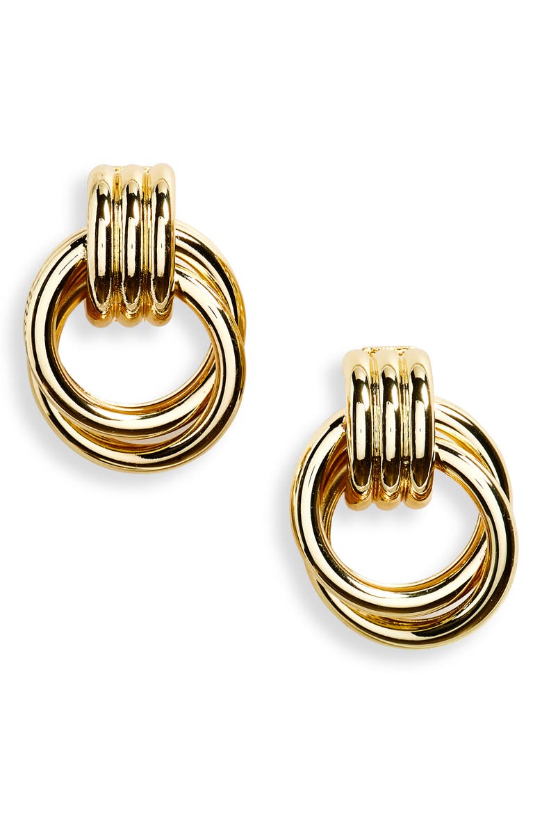 BaubleBar Interlocking Hoop Earrings, Main, color, Gold