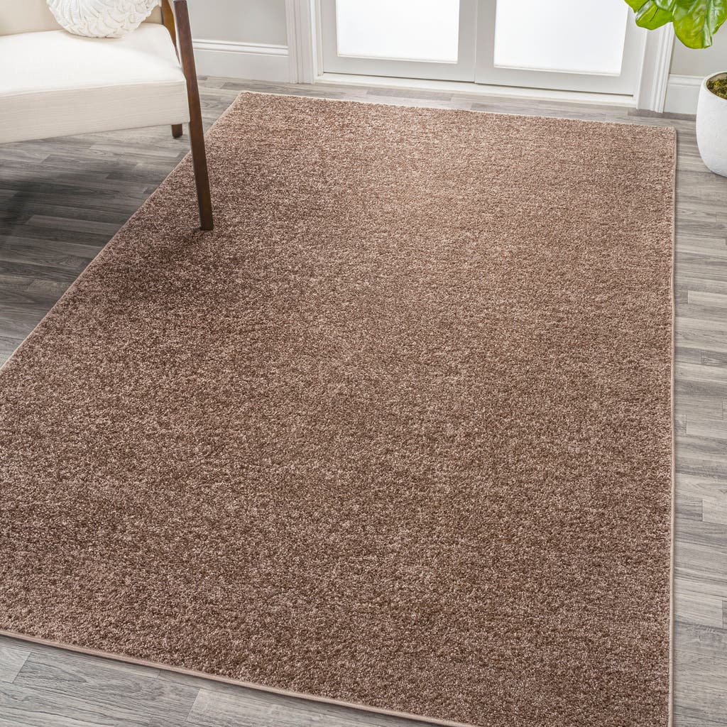 Jonathan Y Haze Solid Low-pile Area Rug In Brown/taupe