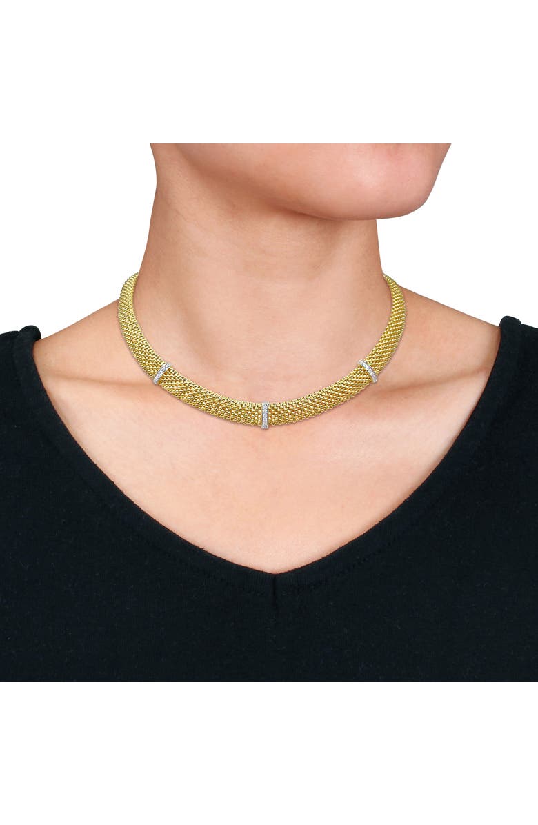 Julianna B. Cubic Zirconia Popcorn Station Necklace, Alternate, color, Yellow-Plated