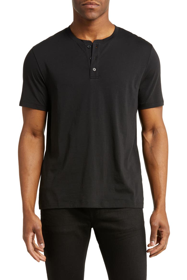 Solid Henley T-Shirt, Main, color, BLACK