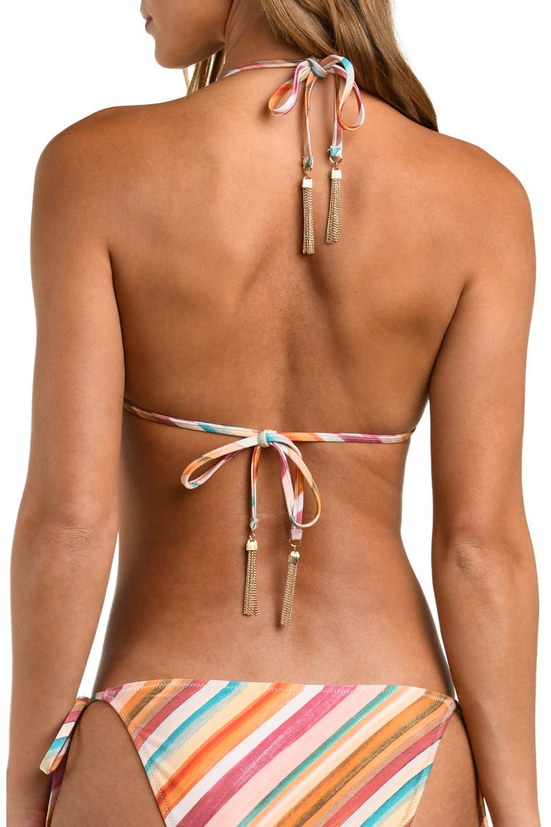 Annabelle Watercolor Triangle Bikini Top, Alternate, color, PINK MULTI