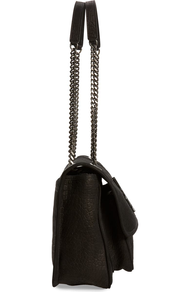 Saint Laurent Medium Niki Croc-Embossed Shoulder Bag, Alternate, color,