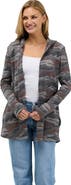 24seven Comfort Apparel Essential Womens Hooded Open Front Cardigan Jacket