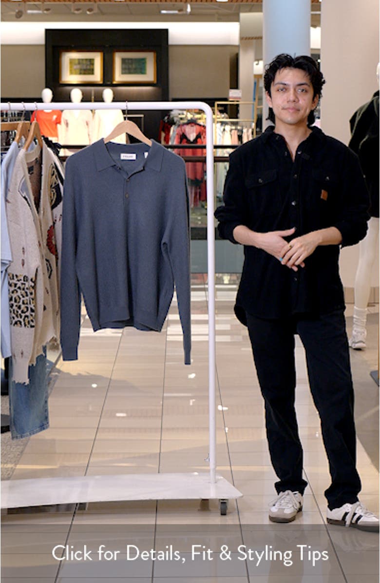 Long Sleeve Wool Polo Sweater, sales video thumbnail