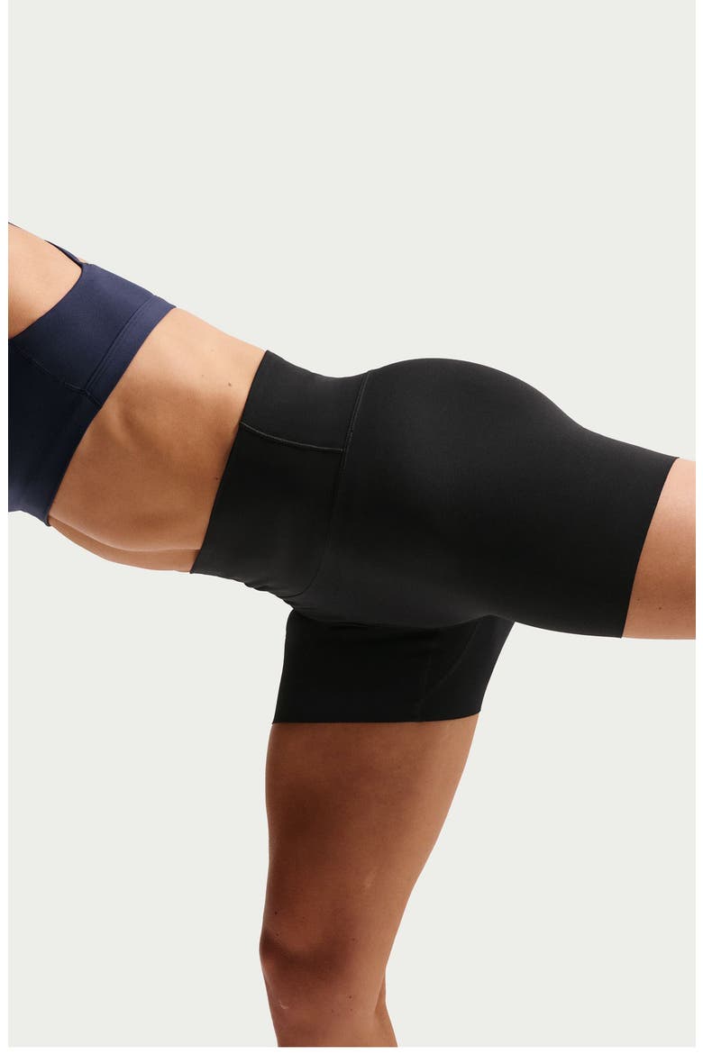 Zenvy Gentle Support High Waist Biker Shorts, Alternate, color, BLACK/ COOL GREY