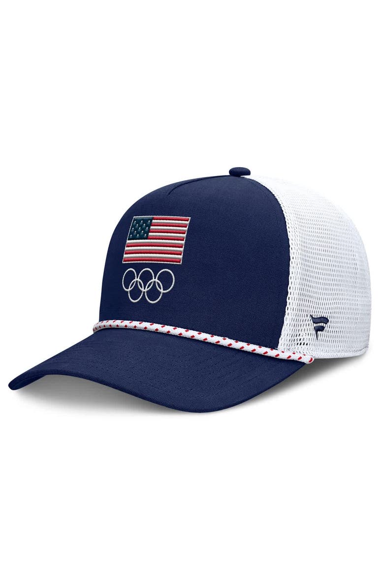 FANATICS Men's Fanatics Navy/White Team USA Oath Rope Trucker Adjustable Hat, Main, color, Navy