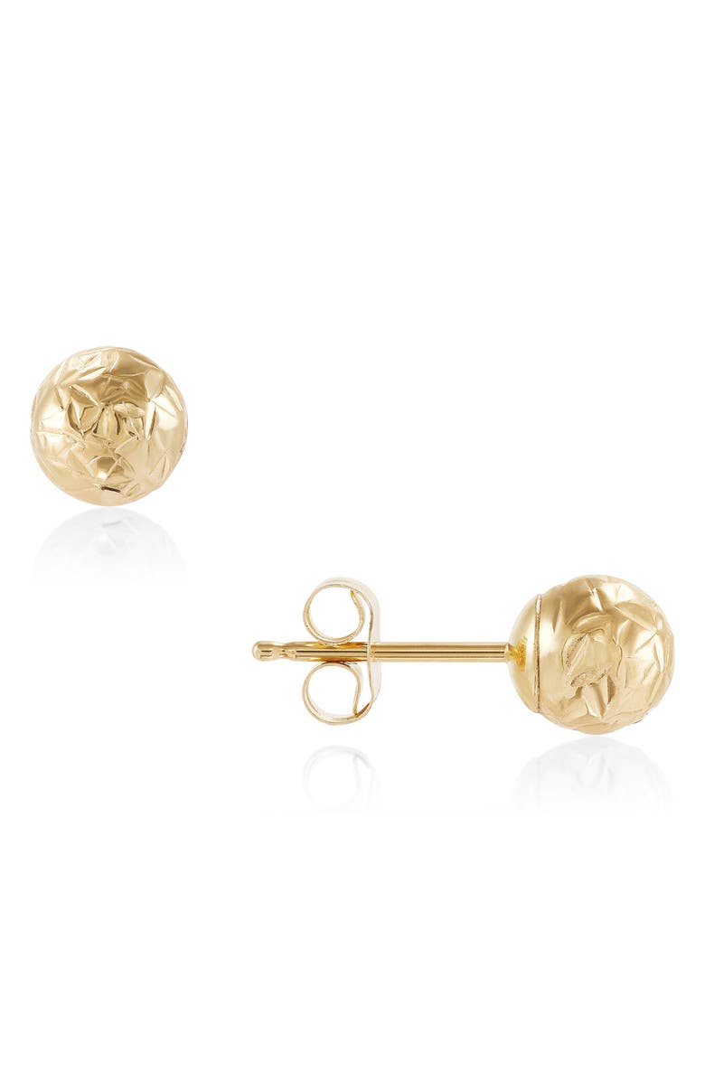 Frankie & Zoe High Polish Ball Stud Earrings, Alternate, color, Yellow Gold