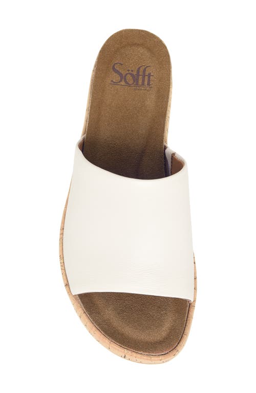 Söfft Cass Platform Slide Sandal In Off White