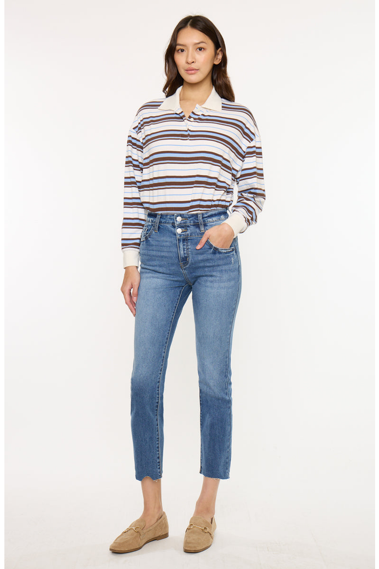 Kathleen Essentials High Rise Slim Straight Jeans, Alternate, color, Medium Wash