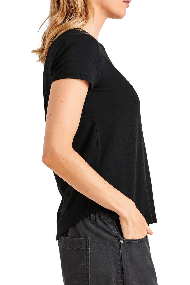 Abbie Cotton Blend Slub Jersey T-Shirt, Alternate, color, BLACK