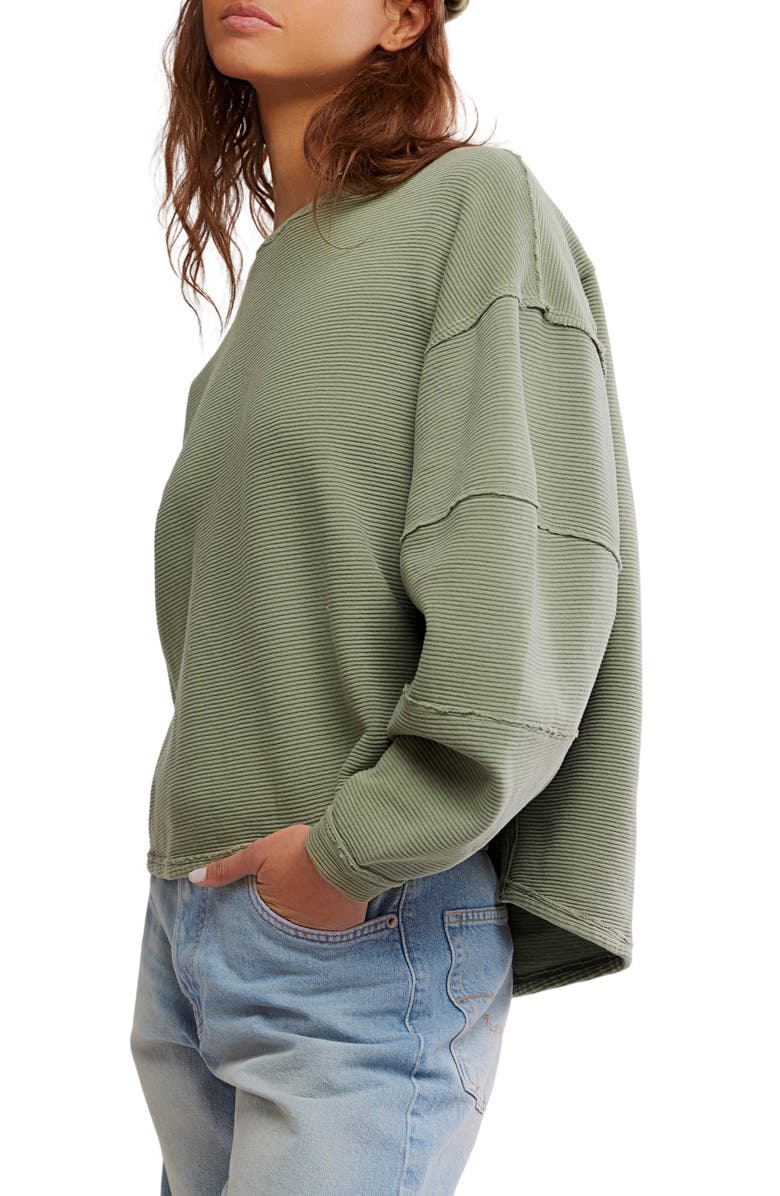 Free People Total Eclipse Oversize T-Shirt, Alternate, color, Oil Green