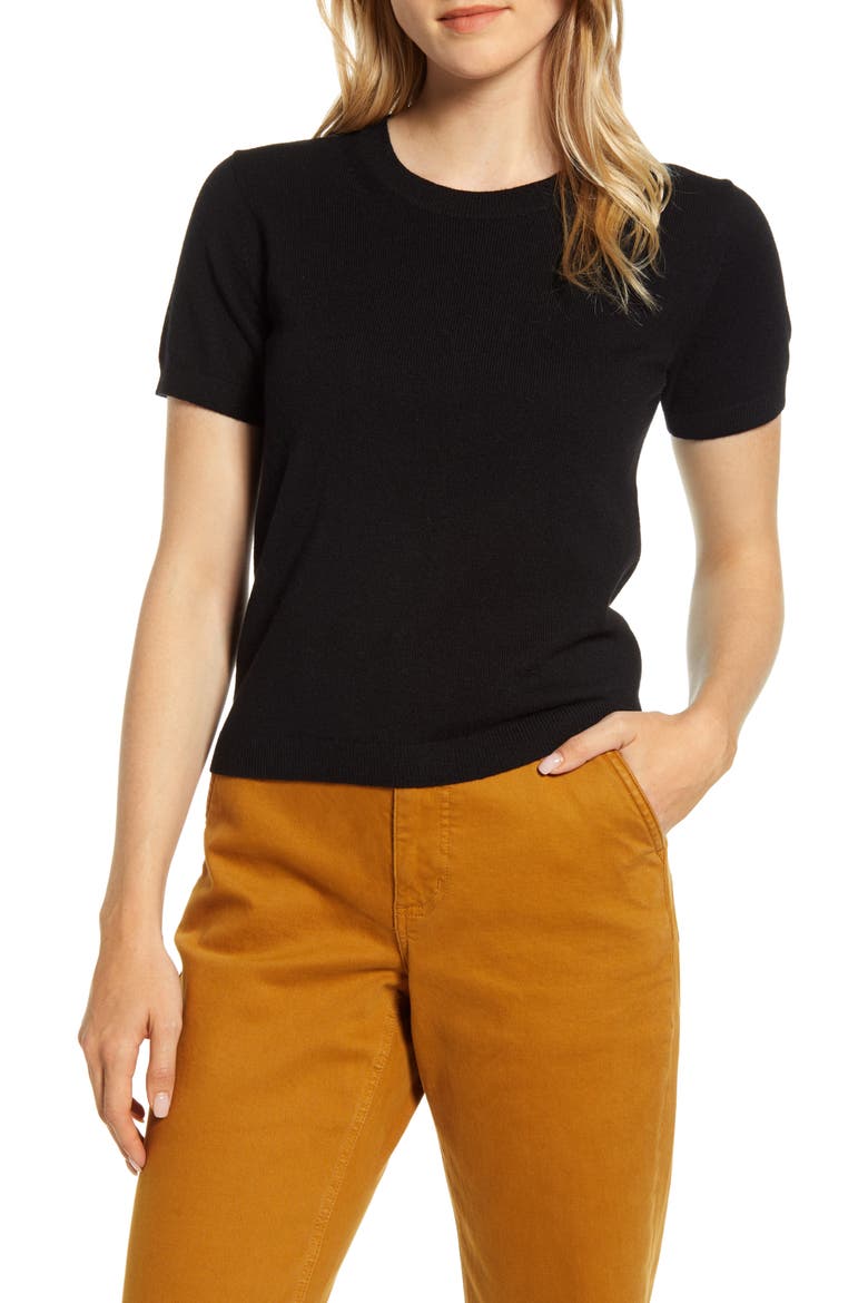 The Cashmere Tee, Alternate, color, BLACK