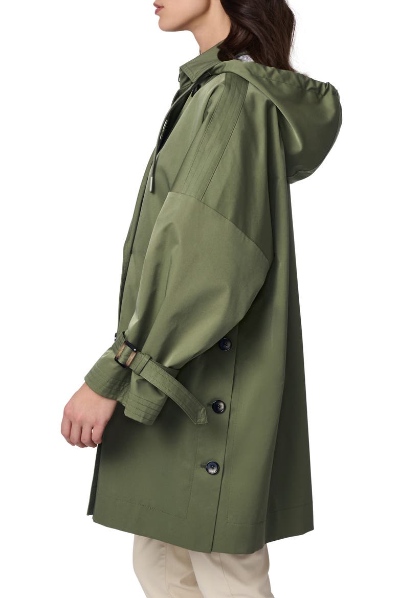 Oversize Hooded Trench Coat, Alternate, color, OLIVINE