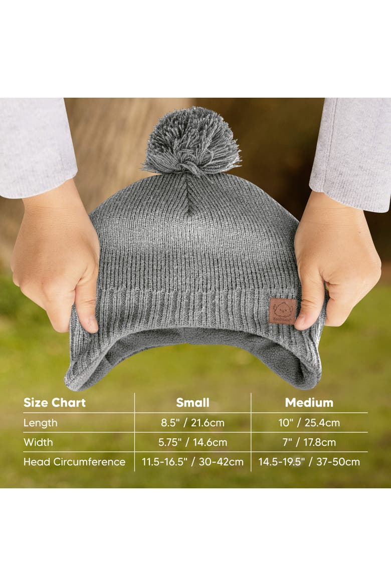 Muff Knitted Beanie, Alternate, color, Gray