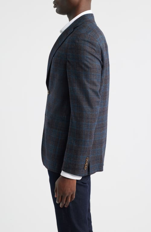 Jack Victor Midland Contemporary Fit Grey Deco Plaid Super 110s Wool Sport Coat In Gray