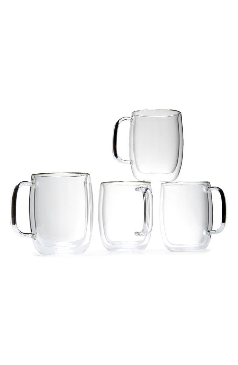 ZWILLING Sorrento Plus Double Wall Glass Mugs - Set of 4, Main, color, Clear