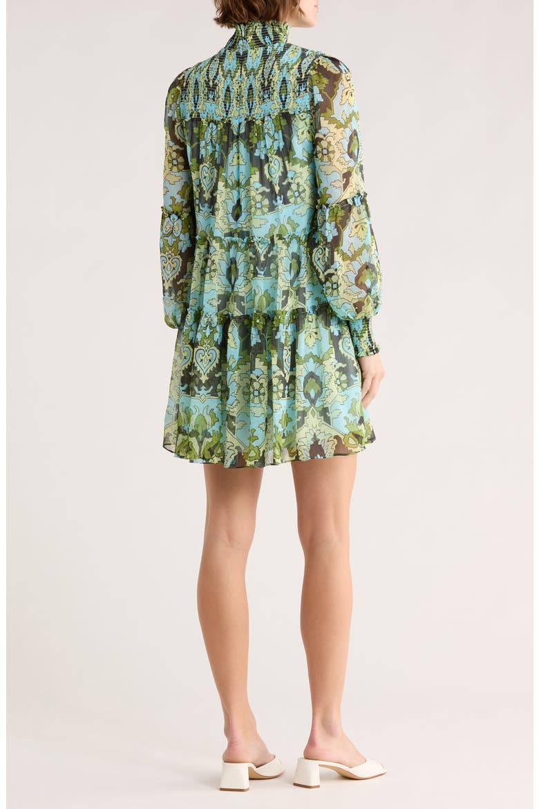 Rika Long Sleeve Dress, Alternate, color, LIGHT CYAN MULTI
