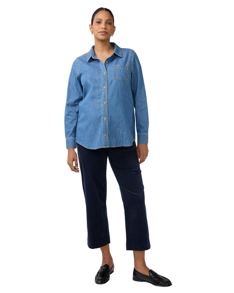 Maternity & Nursing Denim Button-Down Shirt