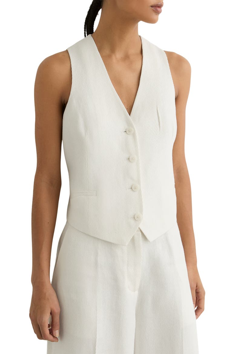 Alyx Linen Blend Tailored Vest, Main, color, WHITE