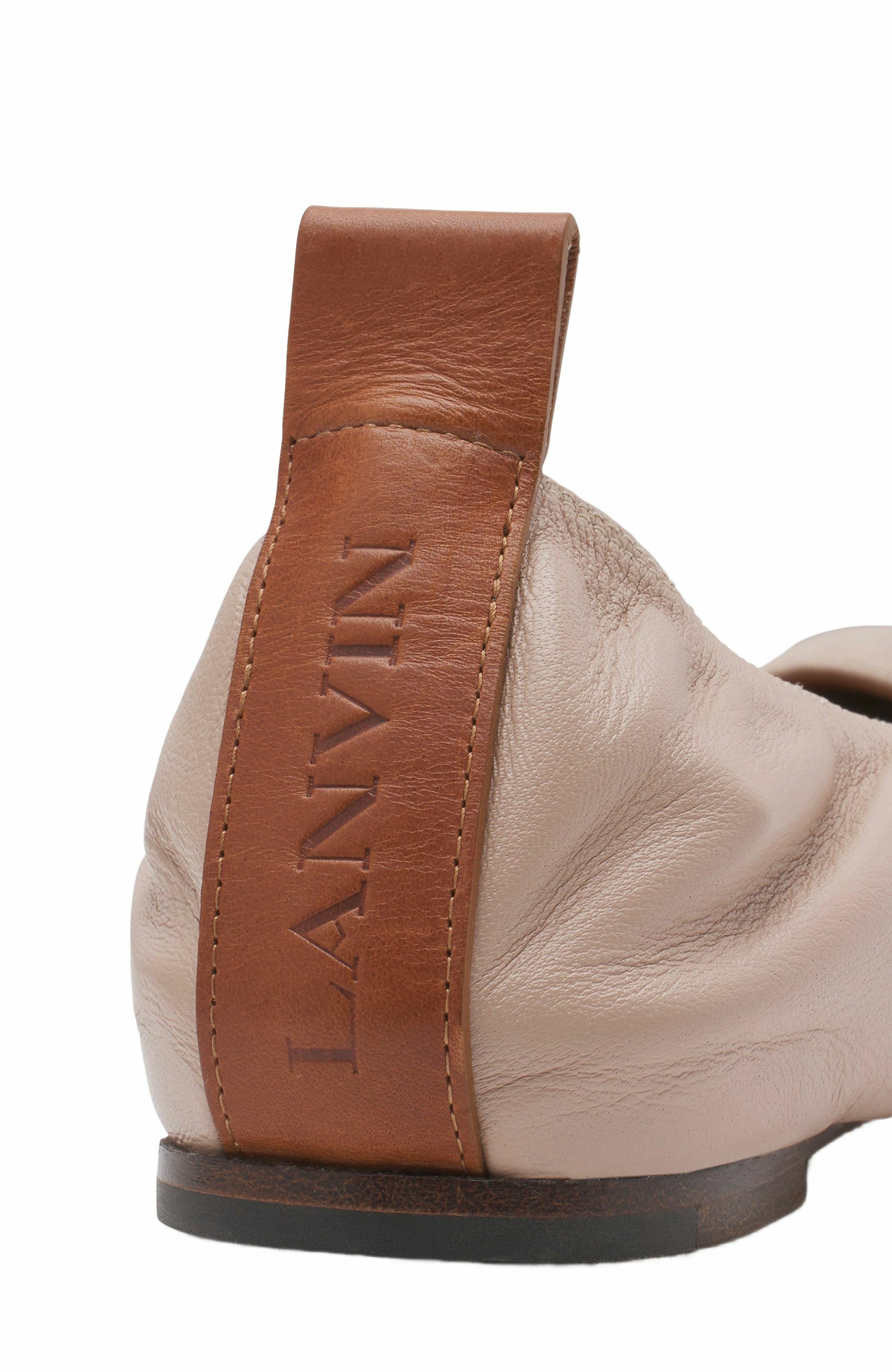 Lanvin The Leather Ballerina Flat, Alternate, color, Dark Beige