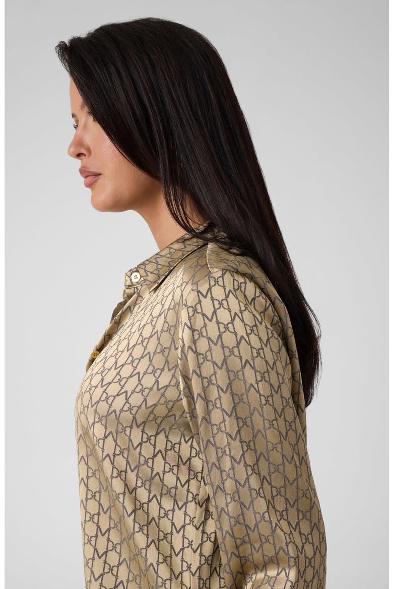 Melissa Monogram Jacquard Shirt, Alternate, color, GOLD/ BLACK