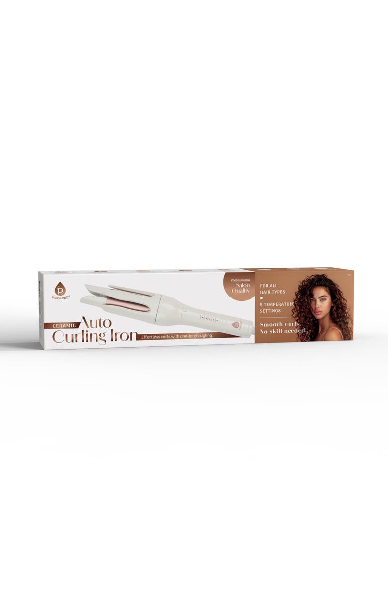 PURSONIC Automatic Curling Iron Salon-Quality Curls in Minutes, Alternate, color, White