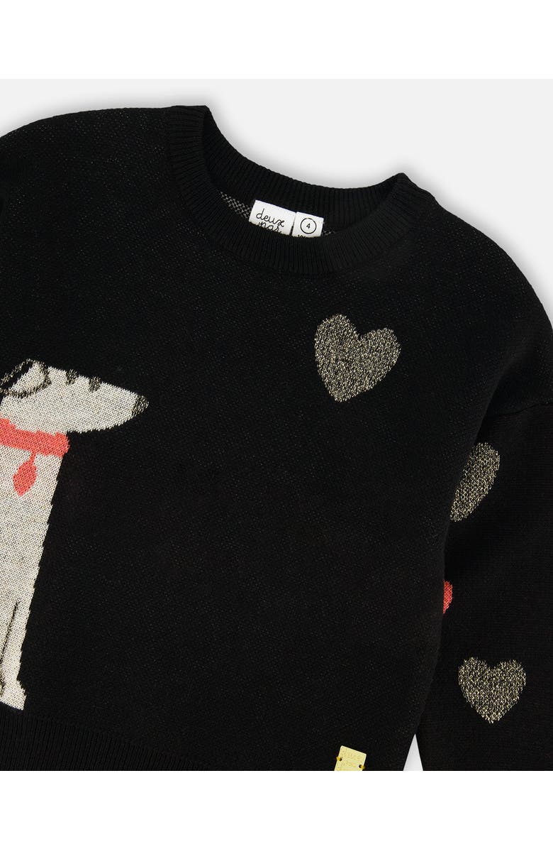 Deux par Deux Knit Sweater with Dalmatian and Hearts, Alternate, color, 
