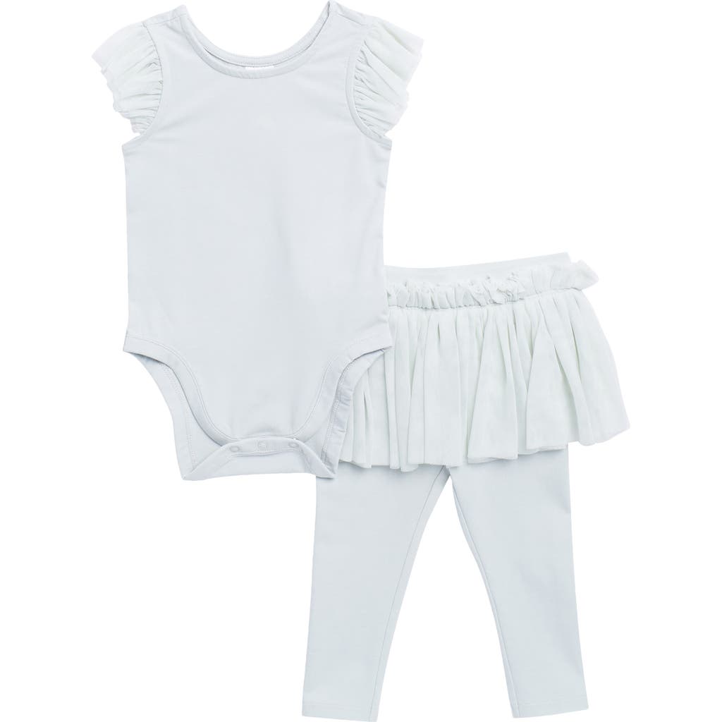 Nordstrom Sweet Ballerina Ruffle Bodysuit & Skirted Leggings Set In Green Hush
