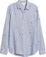 beachlunchlounge Kaylee Heart Stripe Long Sleeve Button-Up Shirt