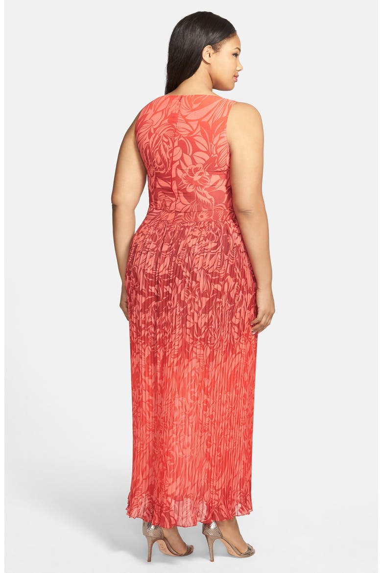 Popover Bodice Maxi Dress, Alternate, color, RED FLORAL